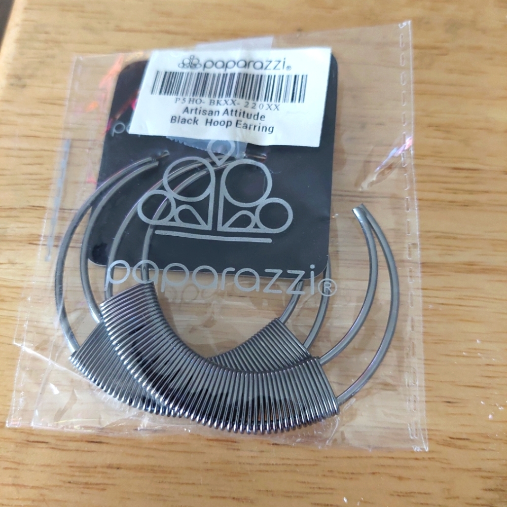 Paparazzi Large Black Hoop Earrings
